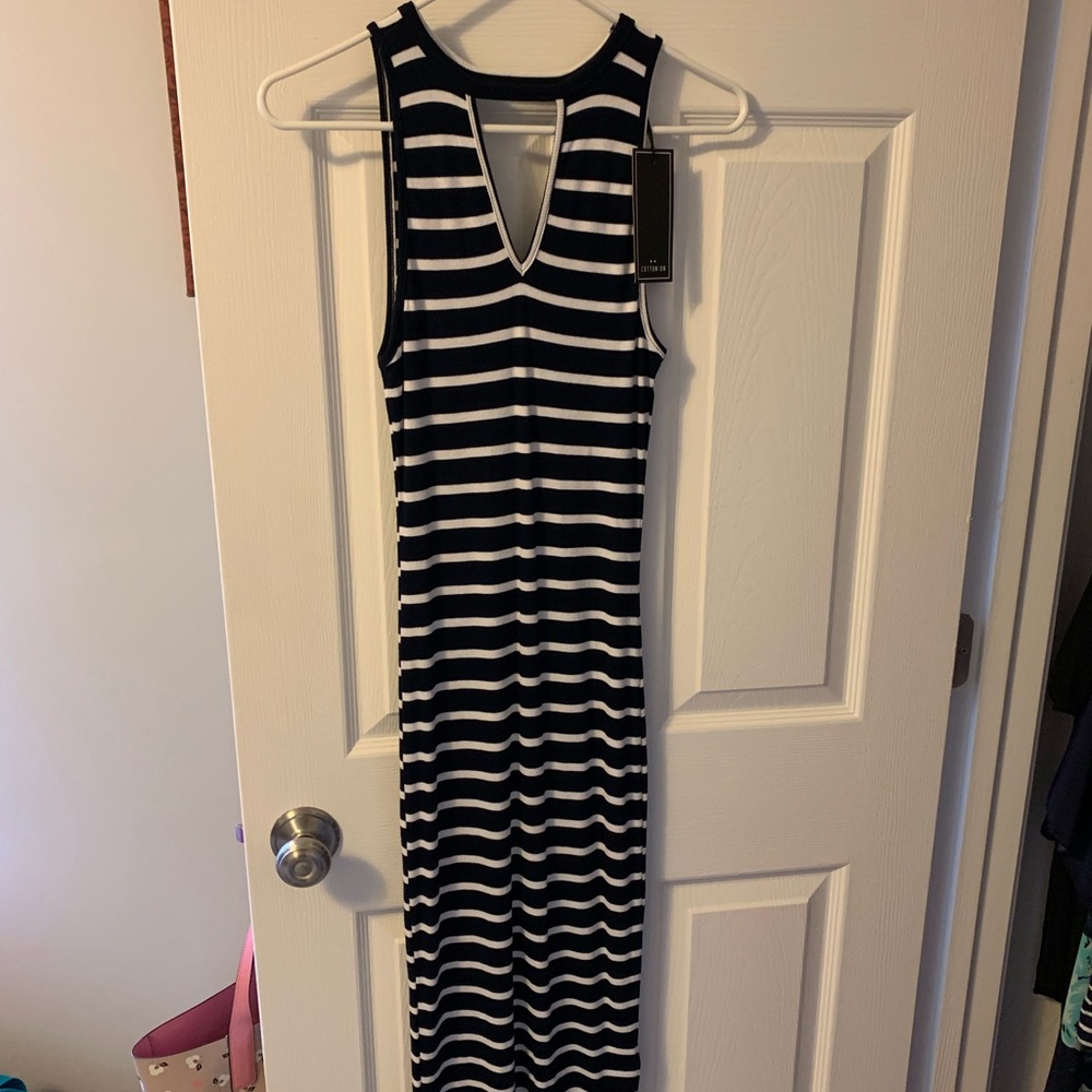 NWT navy and white maxi dress